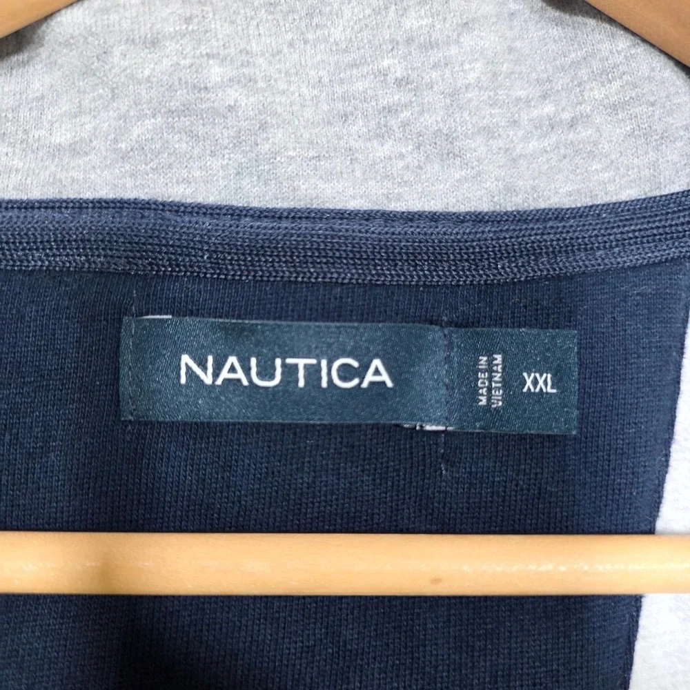 Nautica Quarter Zip Pullover Mens XXL Gray Long Sleeve J-Class Logo K83172 NEW